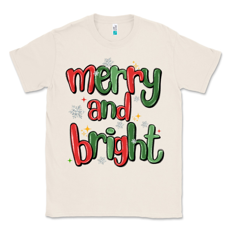 Merry And Bright Classic Tee by MaliasSmallBusiness | Teevron