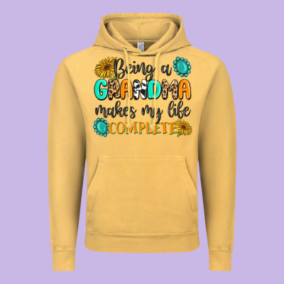 Being A Grandma Makes My Life Complete Vintage Hoodie Designed By Maliassmallbusiness