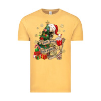 Vintage Mustard sorta scary sorta merry skeleton christmas tree Vintage Tee - MaliasSmallBusiness
