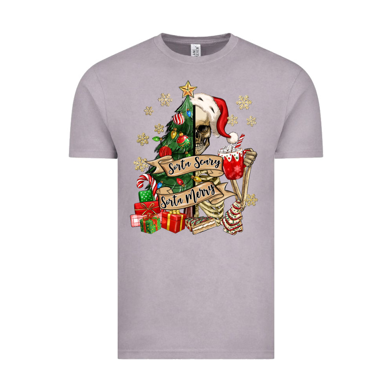 Sorta Scary Sorta Merry Skeleton Christmas Tree Vintage Tee by MaliasSmallBusiness | Teevron
