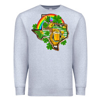 Heather Grey Texas St. Patrick's Day Premium Sweatshirt - OliviaCreatesArt