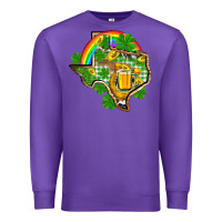 Purple Texas St. Patrick's Day Premium Sweatshirt - OliviaCreatesArt