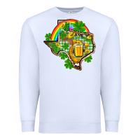 White Texas St. Patrick's Day Premium Sweatshirt - OliviaCreatesArt