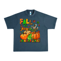 Midnight Navy fall for jesus he never leaves Urban Heavy Tee - MaliasSmallBusiness