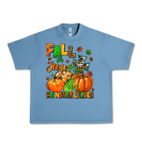 Pebble Blue fall for jesus he never leaves Urban Heavy Tee - MaliasSmallBusiness