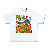 White fall for jesus he never leaves Urban Heavy Tee - MaliasSmallBusiness
