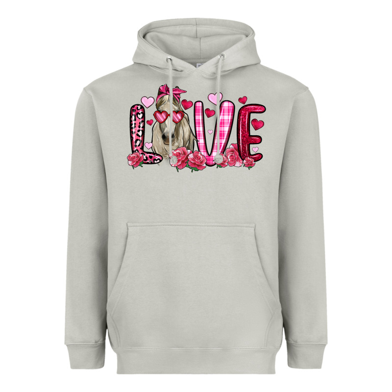Valentines Day Love Horse Heavyweight Hoodie by OliviaCreatesArt | Teevron