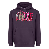 Plum valentines day love horse Heavyweight Hoodie - OliviaCreatesArt