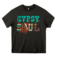 Asphalt western gypsy soul horse roses serape aztec leopard Heavy Core Tee - Artiststas