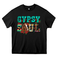 Black western gypsy soul horse roses serape aztec leopard Heavy Core Tee - Artiststas