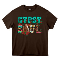 Chocolate Brown western gypsy soul horse roses serape aztec leopard Heavy Core Tee - Artiststas