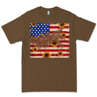 Cacao American flag leopard sunflower Premium Tee - JahusDesignShop