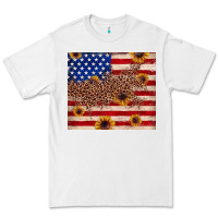White American flag leopard sunflower Premium Tee - JahusDesignShop