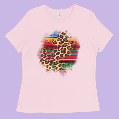 Serape Leopard Patch Ladies Tee Designed By Adodesignshop