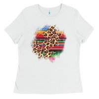 White serape leopard patch Ladies Tee - AdoDesignShop