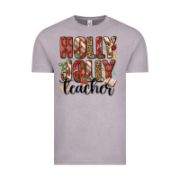 Vintage Zinc holly jolly teacher Vintage Tee - MaliasSmallBusiness