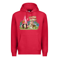 Cardinal Easter gnome and rabbit egg hunt  Easter Day Premium Hoodie - CowGirlArtShop