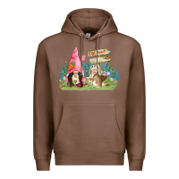 Chestnut Easter gnome and rabbit egg hunt  Easter Day Premium Hoodie - CowGirlArtShop