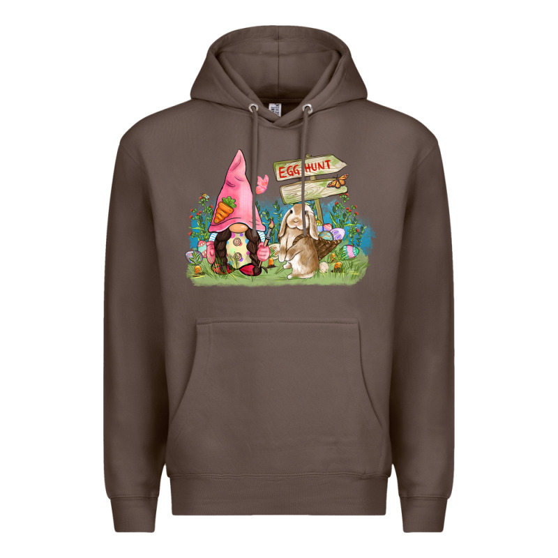 Easter Gnome And Rabbit Egg Hunt  Easter Day Premium Hoodie by CowGirlArtShop | Teevron