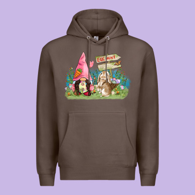 Easter Gnome And Rabbit Egg Hunt  Easter Day Premium Hoodie Designed By Cowgirlartshop