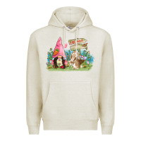 Oatmeal Heather Easter gnome and rabbit egg hunt  Easter Day Premium Hoodie - CowGirlArtShop