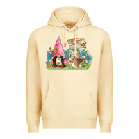 Pina Colada Easter gnome and rabbit egg hunt  Easter Day Premium Hoodie - CowGirlArtShop