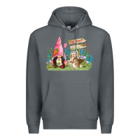 Rock Easter gnome and rabbit egg hunt  Easter Day Premium Hoodie - CowGirlArtShop