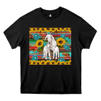Black goats mom and baby sunflowers gemstones serape leopard glitter wooden Heavy Core Tee - Artiststas
