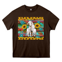 Chocolate Brown goats mom and baby sunflowers gemstones serape leopard glitter wooden Heavy Core Tee - Artiststas