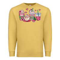 Antique Gold valentines day coffee cups Premium Sweatshirt - OliviaCreatesArt