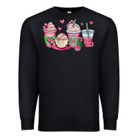 Black valentines day coffee cups Premium Sweatshirt - OliviaCreatesArt