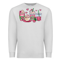 Dove Grey valentines day coffee cups Premium Sweatshirt - OliviaCreatesArt