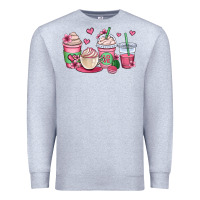 Heather Grey valentines day coffee cups Premium Sweatshirt - OliviaCreatesArt
