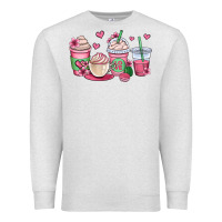Oatmeal Heather valentines day coffee cups Premium Sweatshirt - OliviaCreatesArt