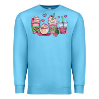 Ocean Blue valentines day coffee cups Premium Sweatshirt - OliviaCreatesArt