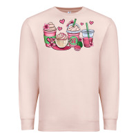 Pale Pink valentines day coffee cups Premium Sweatshirt - OliviaCreatesArt