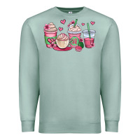 Seafoam valentines day coffee cups Premium Sweatshirt - OliviaCreatesArt