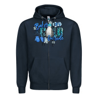 Navy baby its cold outside Zipper Hoodie - CowGirlArtShop