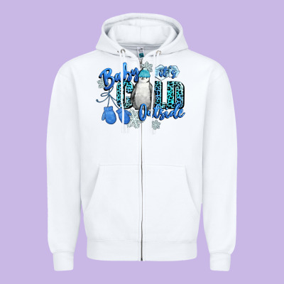 Baby Its Cold Outside Zipper Hoodie Designed By Cowgirlartshop