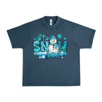 Midnight Navy up to snow good winter snowman Urban Heavy Tee - MaliasSmallBusiness