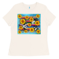 Bone serape cowhide sunflower Ladies Tee - AdoDesignShop