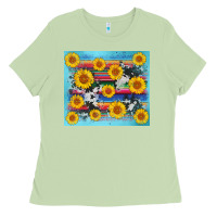 Matcha serape cowhide sunflower Ladies Tee - AdoDesignShop