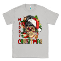 Moon Dust Merry Christmas skeleton messy bun Classic Tee - NancyCooperArtShop