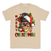 Mushroom Merry Christmas skeleton messy bun Classic Tee - NancyCooperArtShop