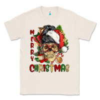 Natural Merry Christmas skeleton messy bun Classic Tee - NancyCooperArtShop