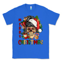 True Royal Merry Christmas skeleton messy bun Classic Tee - NancyCooperArtShop