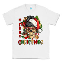 White Merry Christmas skeleton messy bun Classic Tee - NancyCooperArtShop