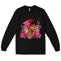 Black breast cancer afro woman Long Sleeve Tee - Artiststas