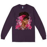 Plum breast cancer afro woman Long Sleeve Tee - Artiststas