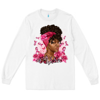 White breast cancer afro woman Long Sleeve Tee - Artiststas